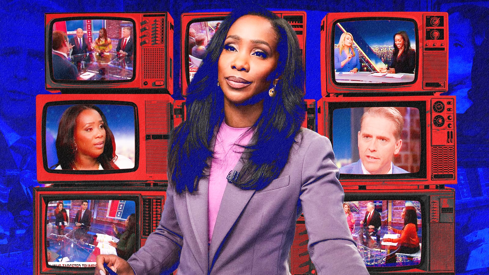 A photo illustration of CNN NewsNight With Abby Phillip.