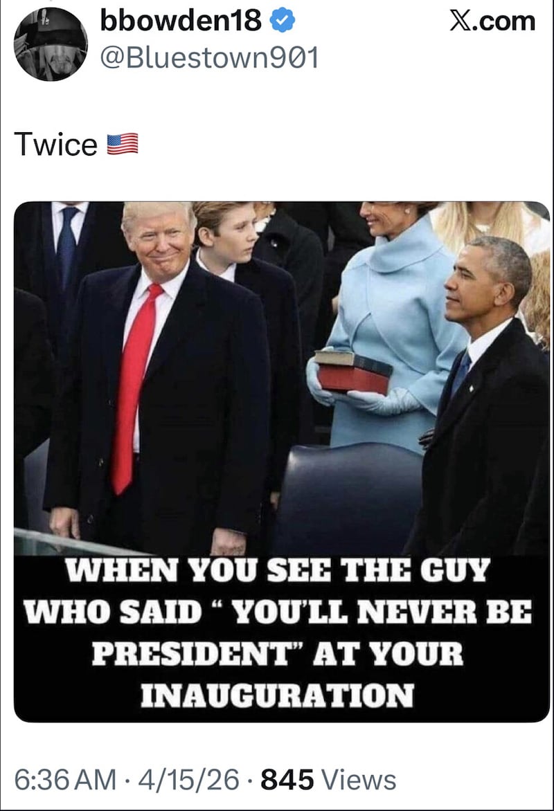 Truth Social post by Donald Trump