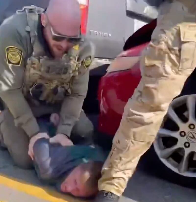 The Border Patrol agent who punched a man repeatedly in the head.