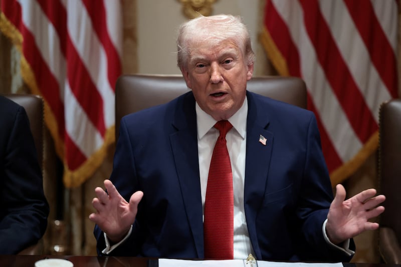 President Donald Trump holds a cabinet meeting at the White House in Washington, D.C., U.S., March 26, 2026.