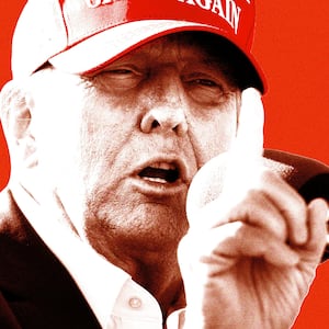 An illustration including former U.S. President Donald Trump