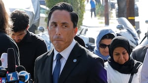 San Diego's Mayor Todd Gloria speaks during a press conference following a shooting at the Islamic Center