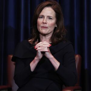 Supreme Court Justice Amy Coney Barrett speaks at the Reagan Library on September 09, 2025 in Simi Valley, California.