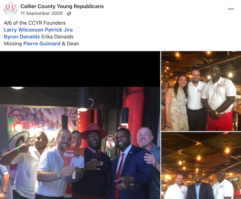 Jira and Donalds, along with Donald's wife, Erika, and political adviser Larry Wilcoxson, set up the Collier County Young Republicans.