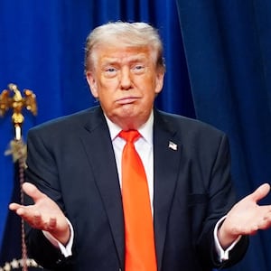 President Donald Trump gestures during an event at The Villages Charter School at The Villages, Florida, U.S., May 1, 2026.
