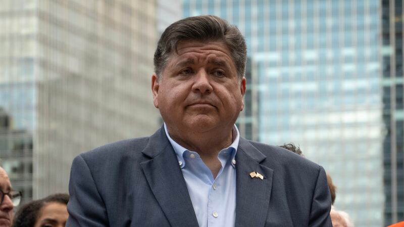 CHICAGO, ILLINOIS - AUGUST 25: Illinois Gov. JB Pritzker holds a news conference with other Illinois politicians and community leaders to address President Donald Trump's plan to send National Guard troops into Chicago on August 25, 2025 in Chicago, Illinois. Besides Chicago, the president on Friday said he planned to target Baltimore and New York as well for his next federal crackdown on crime following days of federal agents working the streets of Washington with DC Metro Police. Trump today appeared to back off from those threats in remarks to reporters.  (Photo by Scott Olson/Getty Images)