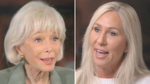 Marjorie Taylor Greene and Lesley Stahl