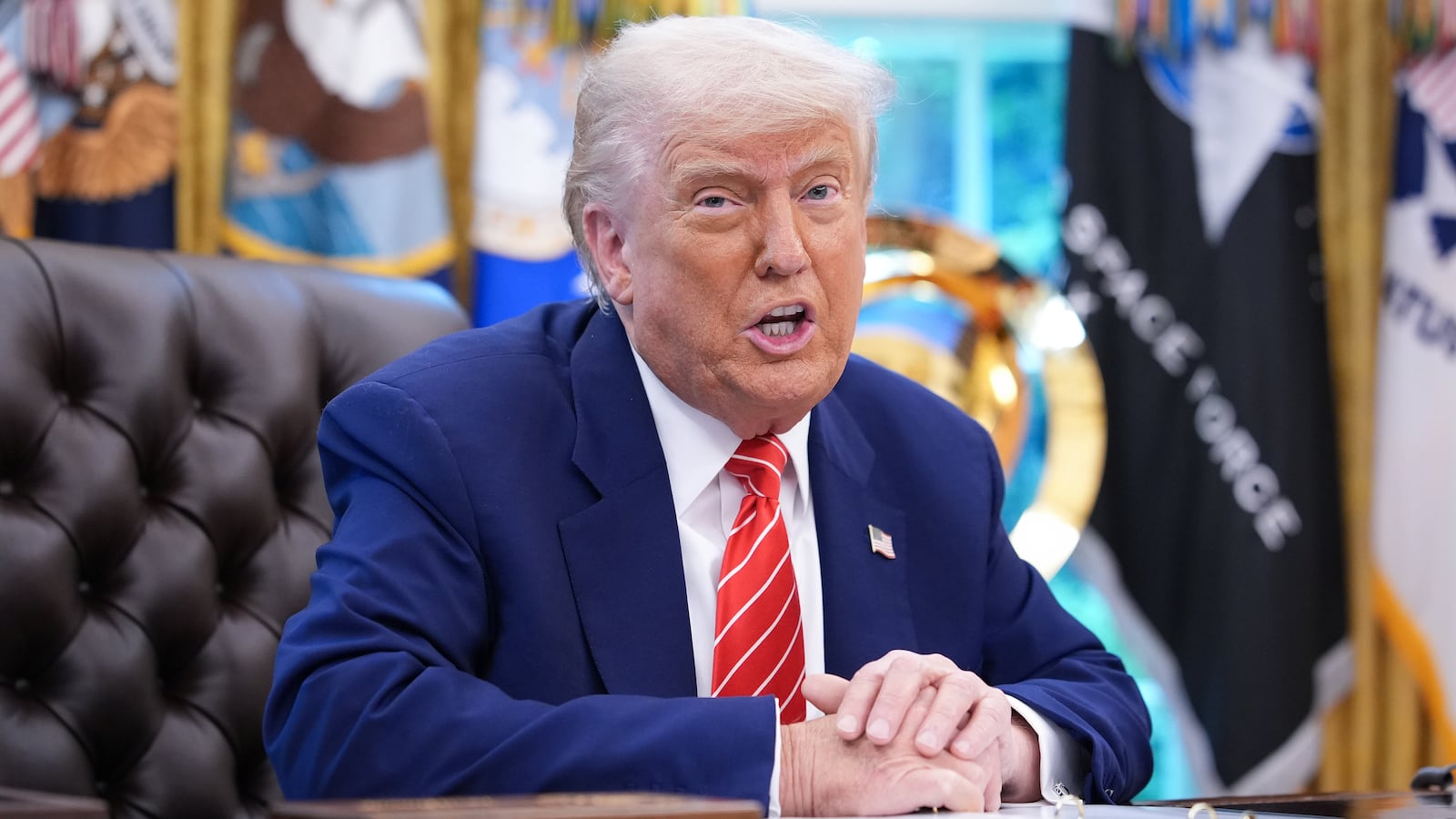 U.S. President Donald Trump in the Oval Office of the White House.