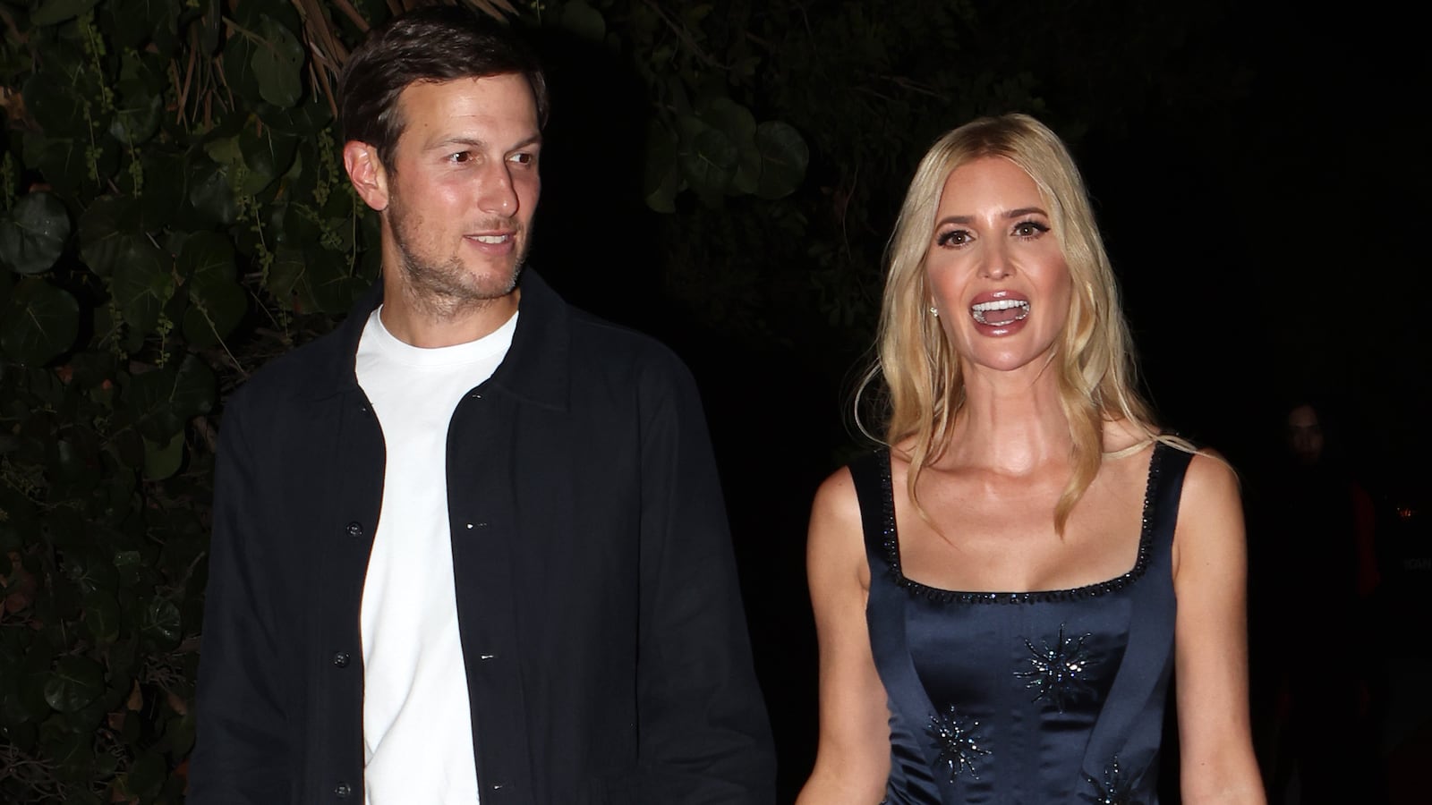 Jared Kushner and Ivanka Trump are seen arriving to the beachside eatery on May 2, 2024 in Miami Beach, Florida.