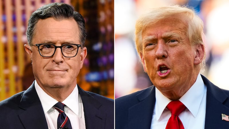 Stephen Colbert and Donald Trump