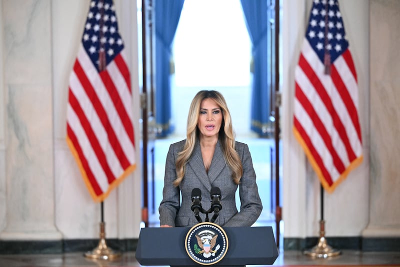 First Lady Melania Trump said in a spoken statement from the White House that she was never friends with pedophile Jeffrey Epstein and blasted what she called "lies."