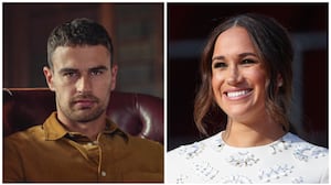 (L-R): Theo James (Netflix), Meghan Markle (REUTERS/Caitlin Ochs)