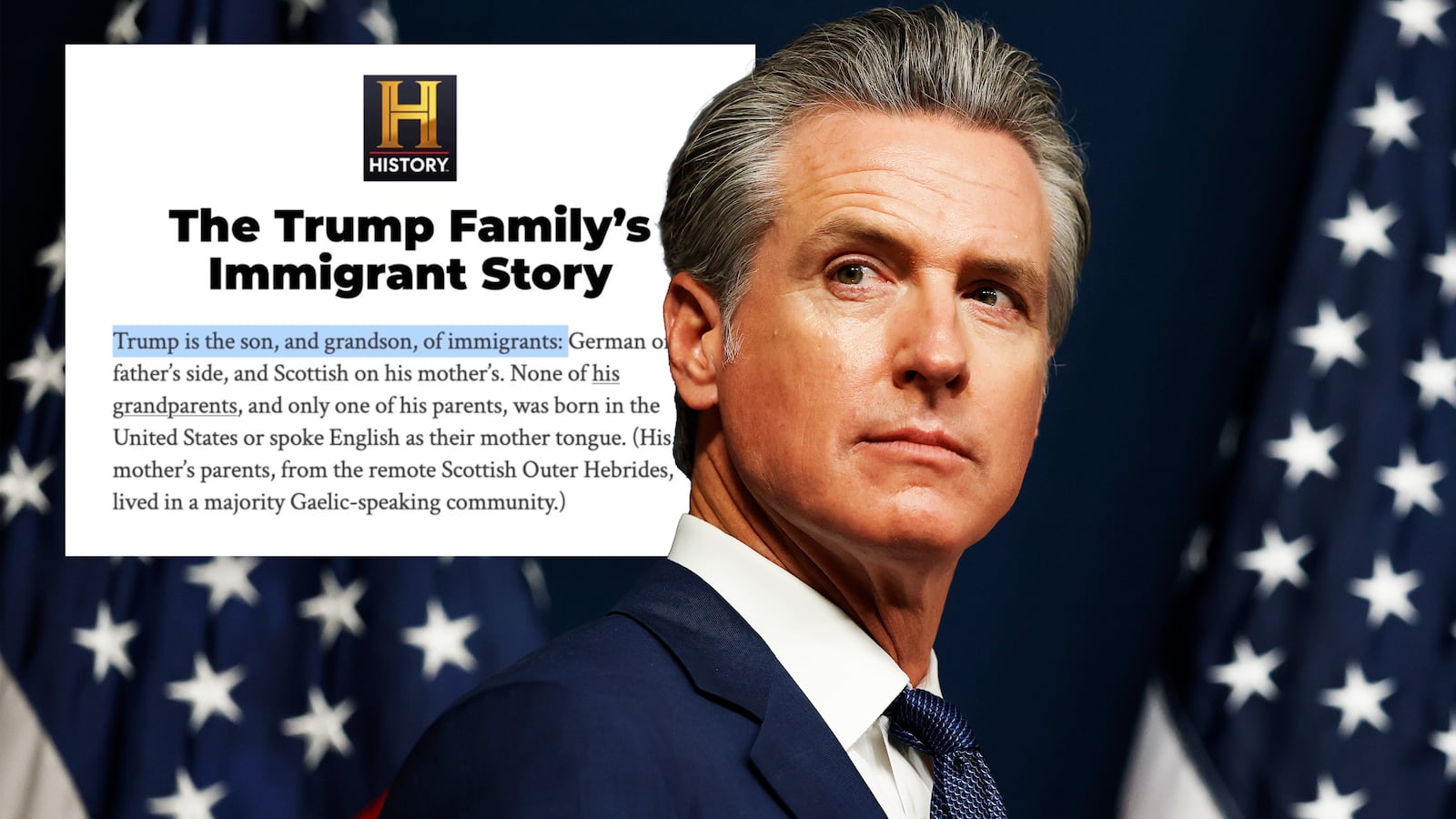 Gavin Newsom, Trump post