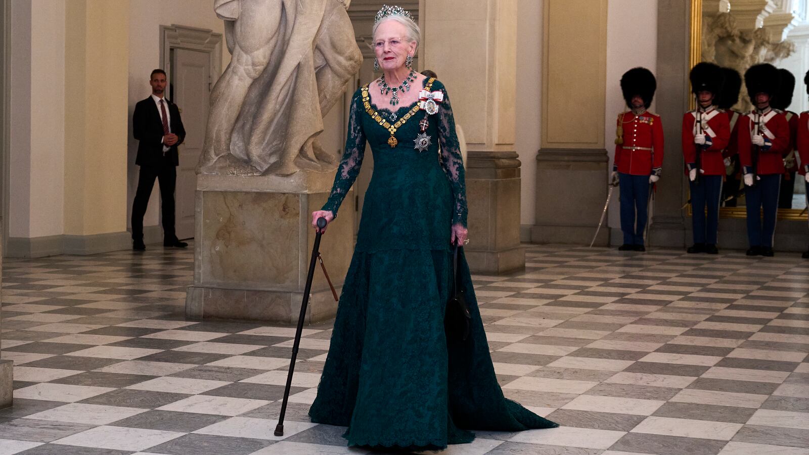 Queen Margrethe of Denmark was hospitalized after a fall at Fredensborg Palace.