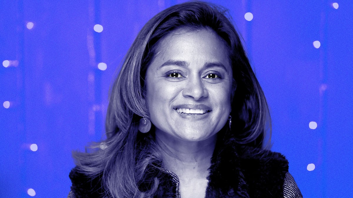 An illustration including producer Veena Sud