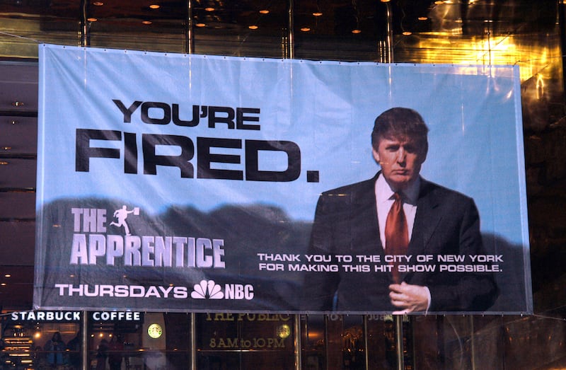 A sign outside Trump Tower in New York City on 'The Apprentice' in 2004.