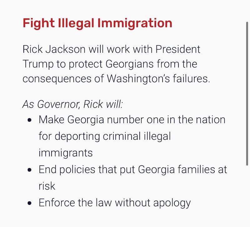 The earlier version of the website with a reference to the president.