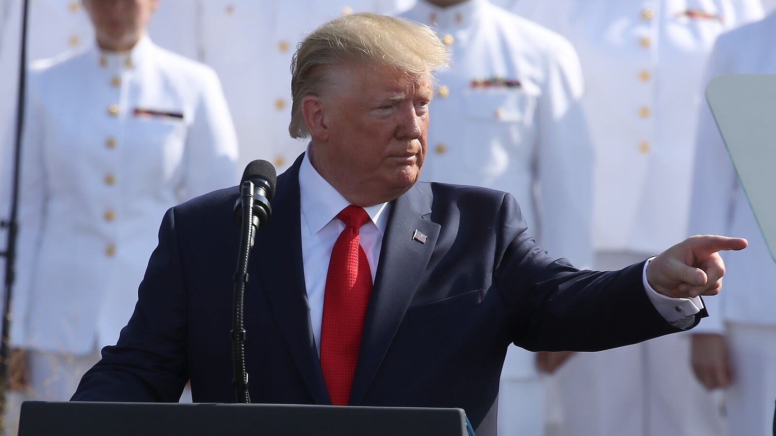 Donald Trump and Melania Trump at the 911 memorial ceremony at the Pentagon to commemorate the anniversary of the 9/11 terror attacks