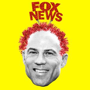 Photo illustration of Michael Avenatti wearing a glittery Fox News headband with tinsel on his head.