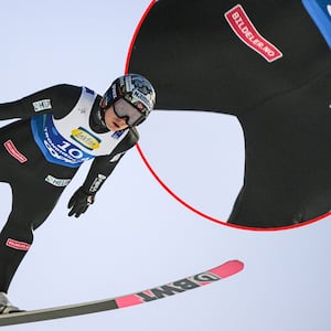 Marius Lindvik of Norway competes at the FIS World Ski Championship.