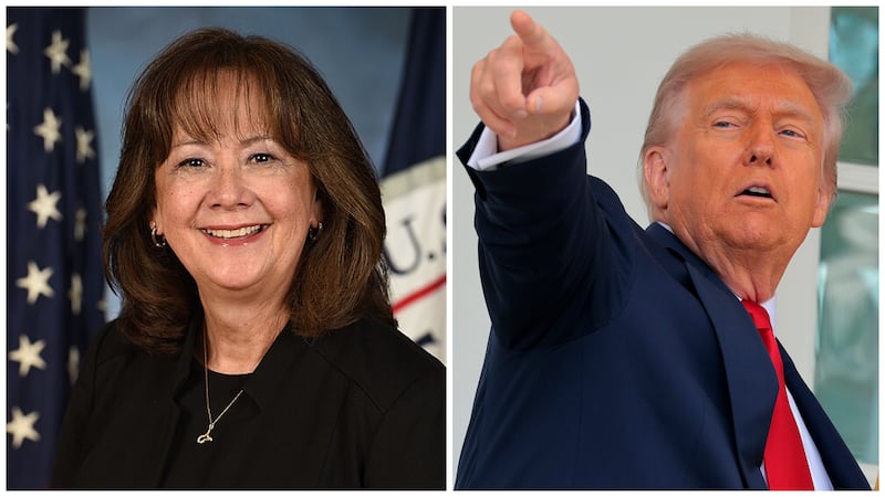 Karen Evans and Donald Trump.