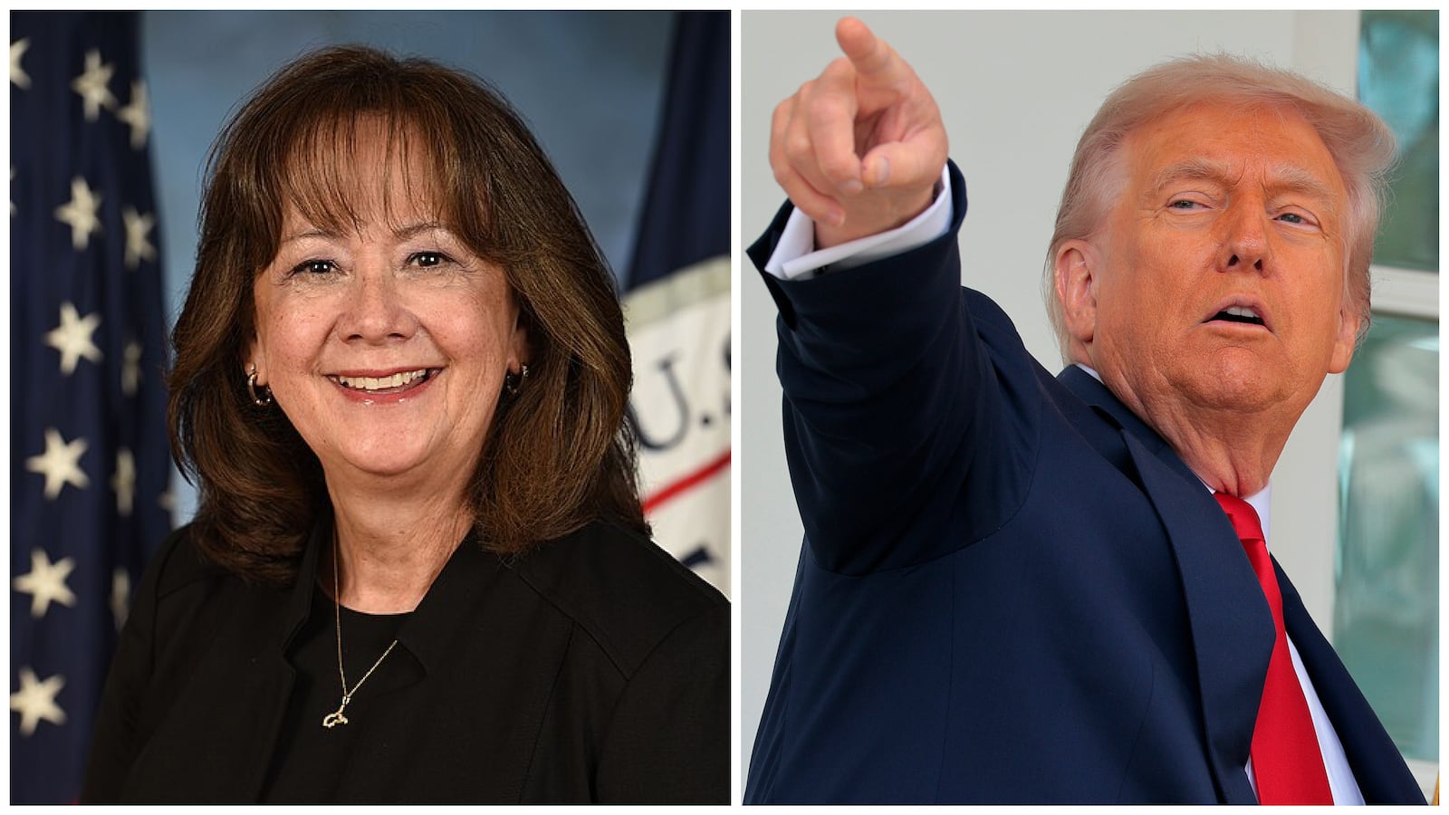 Karen Evans and Donald Trump.