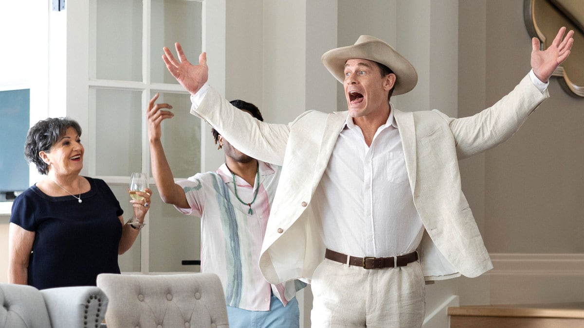 A photo including John Cena as Ricky Stanicky in the film Ricky Stanicky on Amazon Prime Video