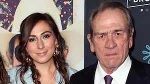HOLLYWOOD, CA - DECEMBER 07: Actor Tommy Lee Jones poses with wife photographer Dawn Laurel-Jones (L) and his daughter Victoria Jones (C) at the premiere of Broad Green Pictures' "Just Getting Started" at ArcLight Hollywood on December 7, 2017 in Hollywood, California. (Photo by David Livingston/Getty Images)
