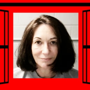 A photo illustration of the mugshot of British convicted sex offender and former socialite Ghislaine Maxwell.