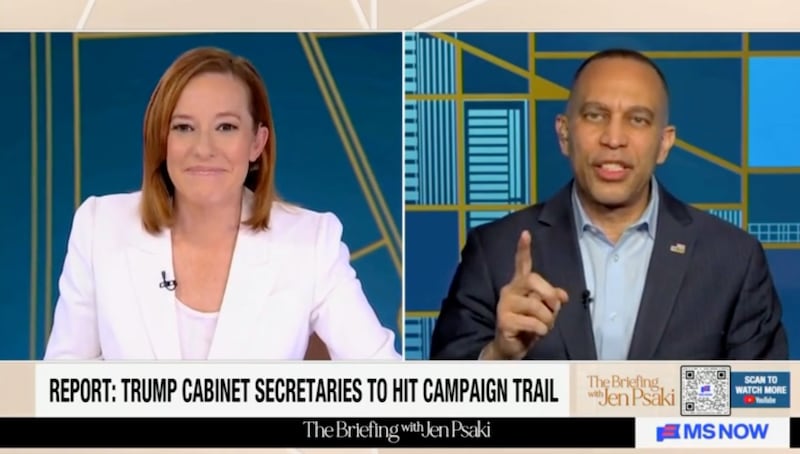 Hakeem Jeffries speaking to Jen Psaki.