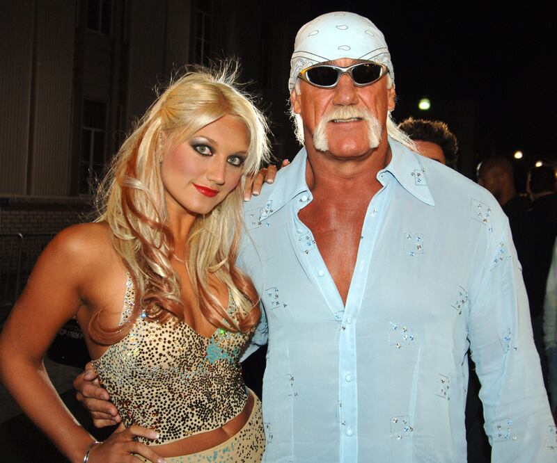 Brooke Hogan and Hulk Hogan during VH1 Big in '05 - Red Carpet at Sony Studios in Los Angeles, California, United States. (Photo by Jeff Kravitz/FilmMagic)