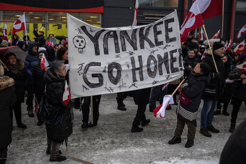 People attend a protest against U.S. President Donald Trump’s demand that the Arctic island be ceded to the U.S., calling for it to be allowed to determine its own future, in Nuuk, Greenland, January 17, 2026.