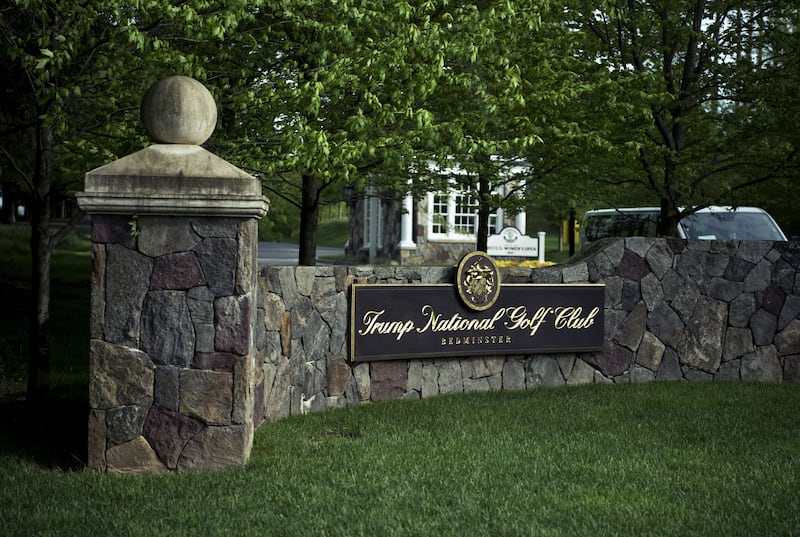 The entrance to Trump's grand $350,000-a-year New Jersey club.