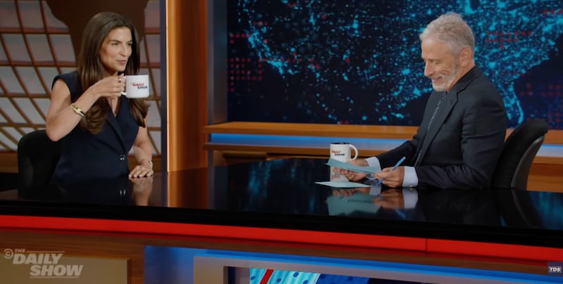 Kaitlan Collins on The Daily Show with Jon Stewart.