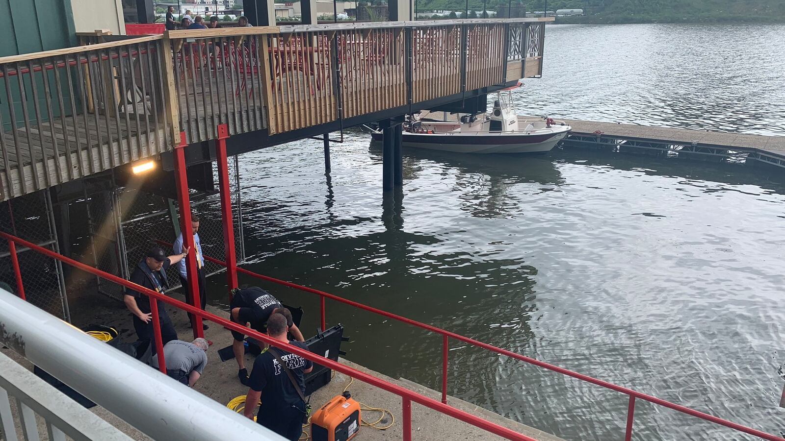 Knoxville first responders search for a man who went into the Tennessee River.