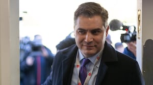 CNN's Jim Acosta's enters the James S. Brady Press Briefing Room of the White House in Washington, D.C., after a judge ordered the Trump Administration to return his press pass. On Friday, November 16, 2018.