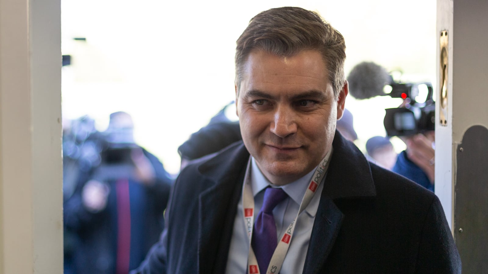 CNN's Jim Acosta's enters the James S. Brady Press Briefing Room of the White House in Washington, D.C., after a judge ordered the Trump Administration to return his press pass. On Friday, November 16, 2018.