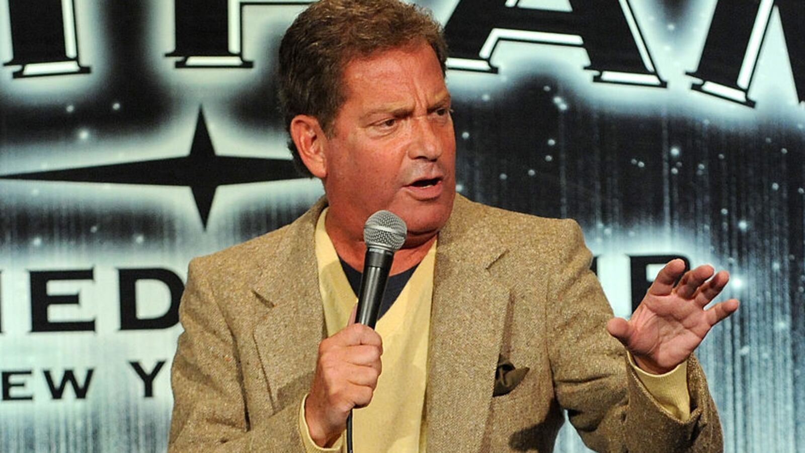 Comedian Hiram Kasten performs onstage during the 8th Annual Laugh For Sight All-Star Comedy Benefit at Gotham Comedy Club.