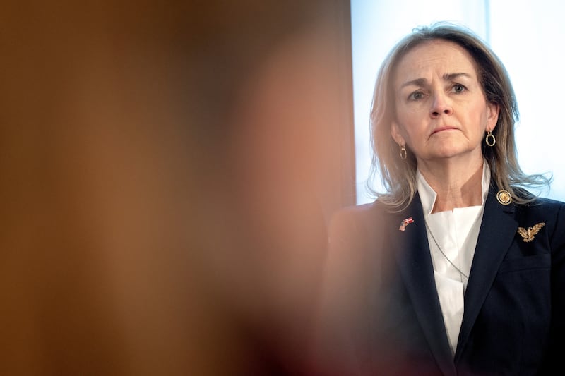 U.S. Rep. Madeleine Dean (D-PA) attends a press conference with an American delegation, consisting of senators and members of the House of Representatives, in Copenhagen, Denmark January 17, 2026.