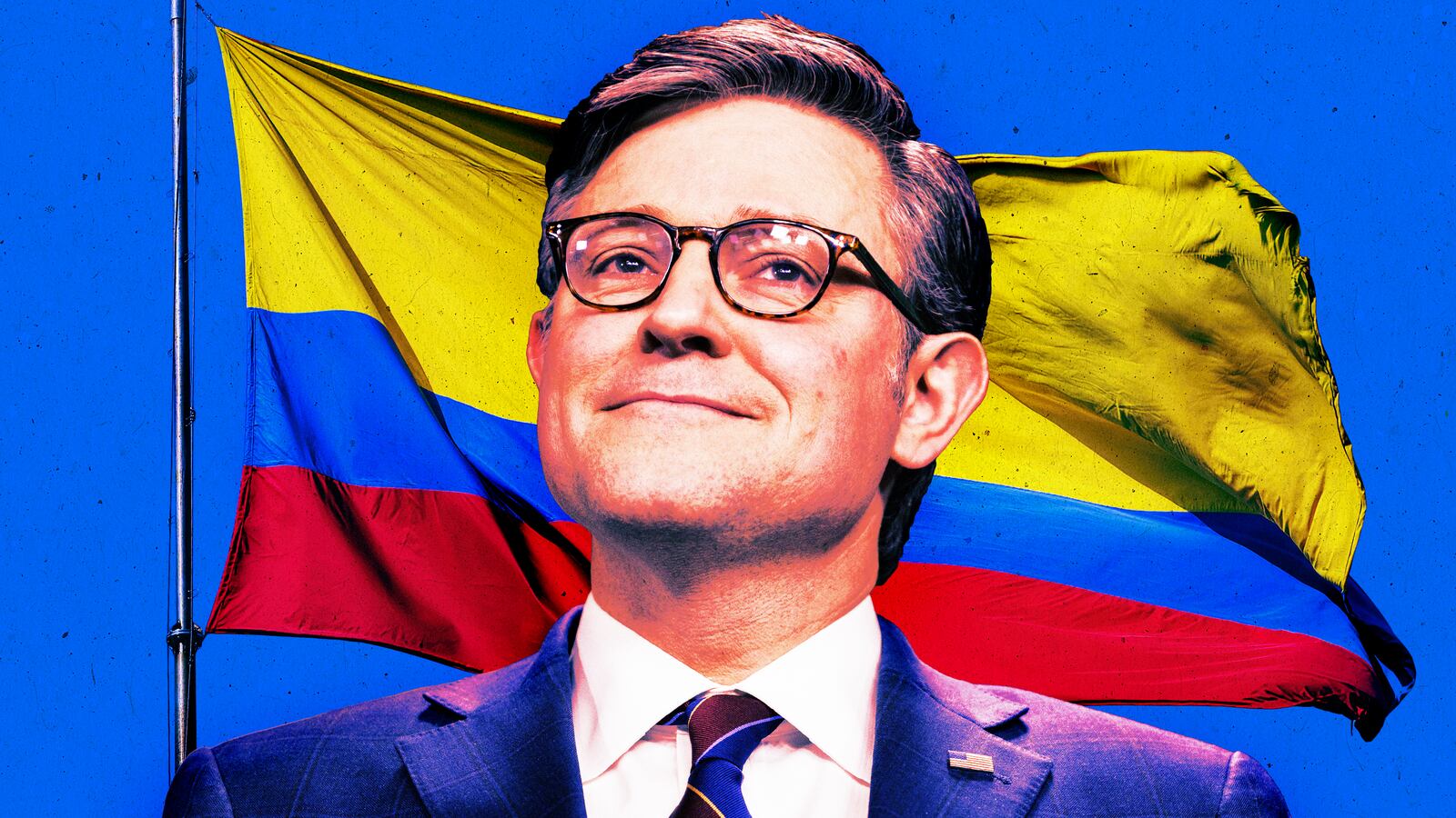 House Speaker Mike Johnson and the Colombian flag.