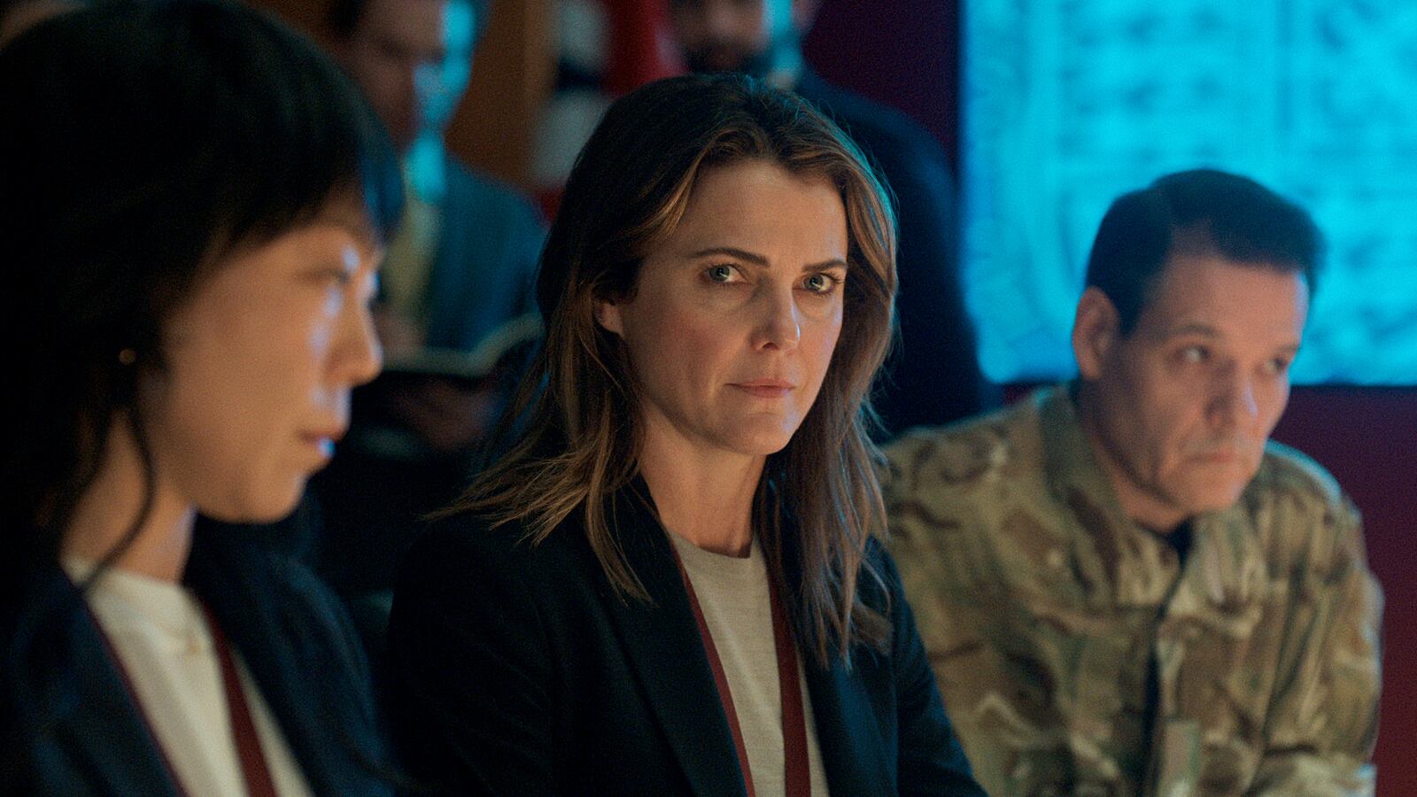 Ali Ahn as Eidra Park, Keri Russell as Kate Wyler in The Diplomat.