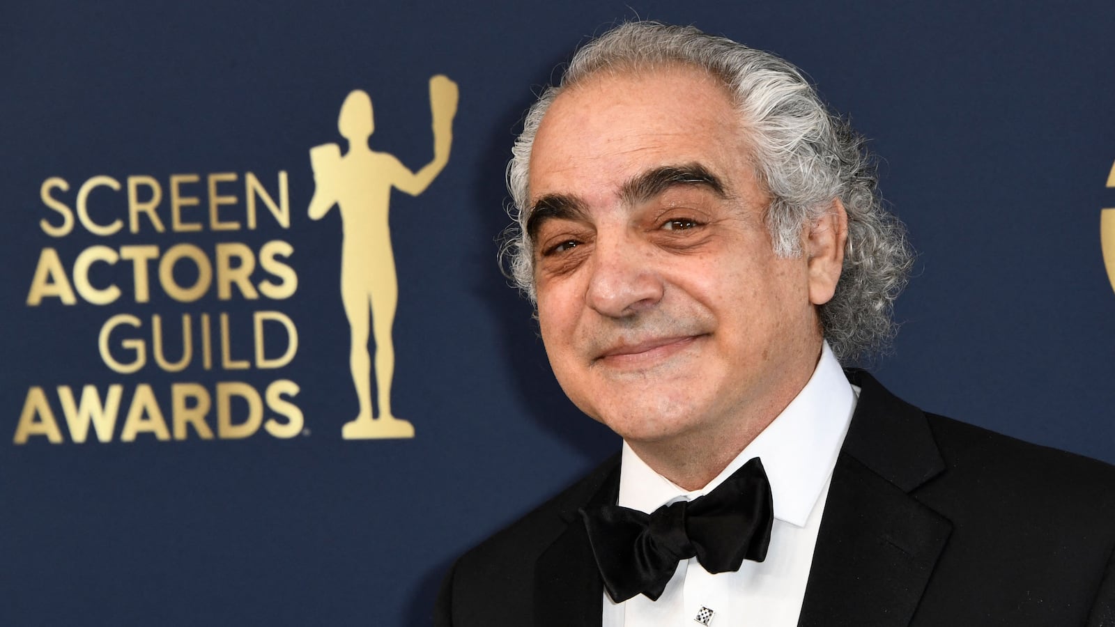 US actor Joe Marinelli arrives for the 28th Annual Screen Actors Guild (SAG) Awards at the Barker Hangar in Santa Monica, California, on February 27, 2022. (Photo by Patrick T. FALLON / AFP) (Photo by PATRICK T. FALLON/AFP via Getty Images)