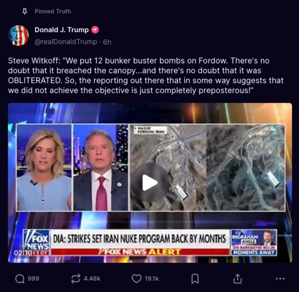 MAGA Freaks Out Over Leaked Trump Intel on Iran Bombing