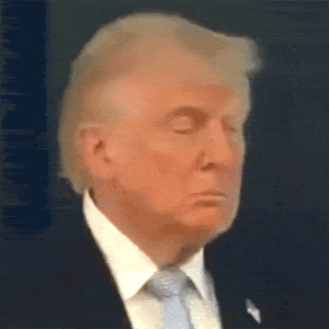 Donald Trump falling asleep while standing during a press briefing