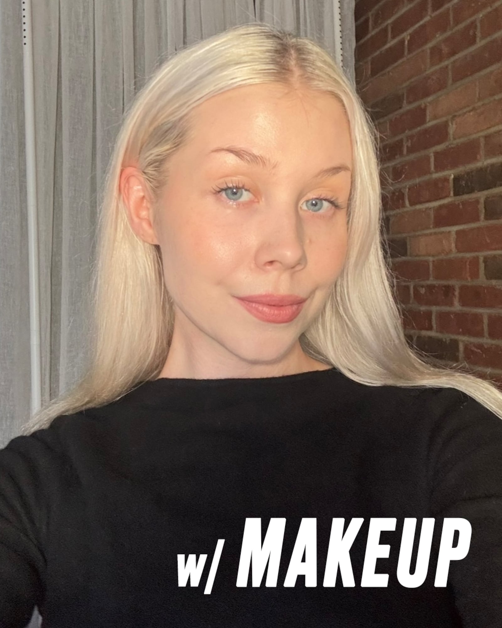 Roosa Rahkonen Before and After Ice Makeup Routine with makeup.