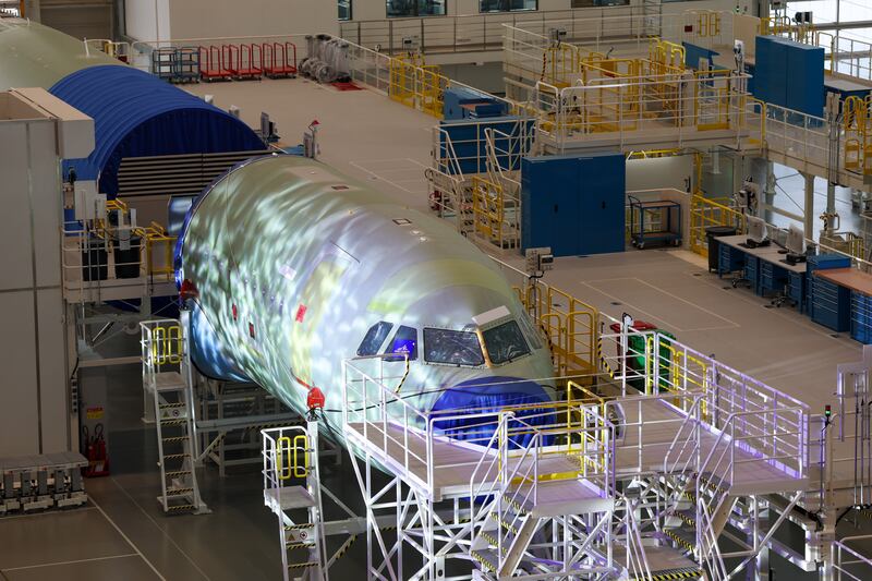 An Airbus A320 being constructed