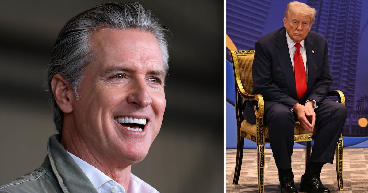 Gavin Newsom Riffs on DonaldTrump’s Shoe Fetish to Taunt His Cankles