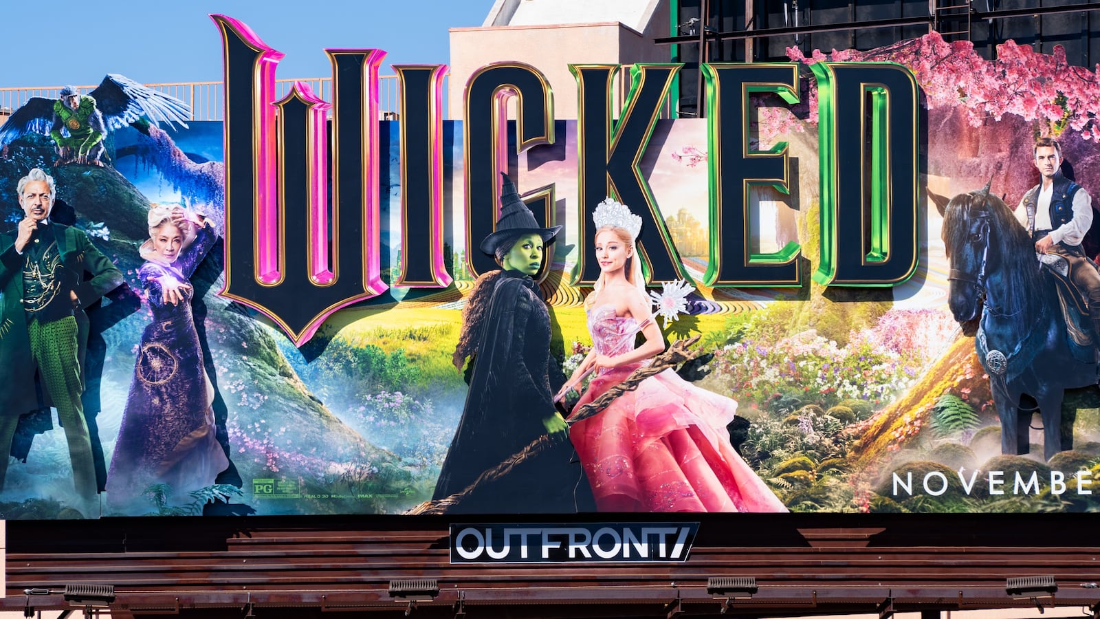 A photo of a "Wicked" billboard in Hollywood, California.