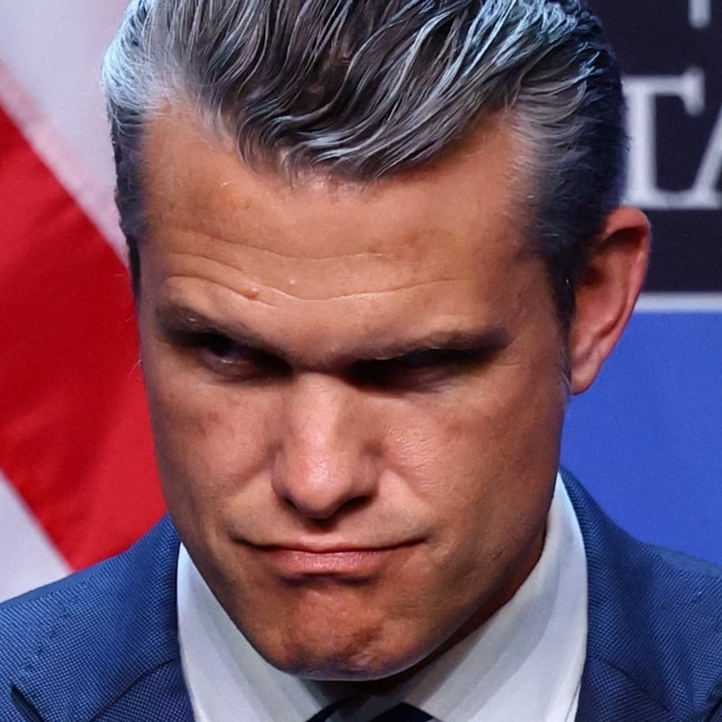U.S. Defense Secretary Pete Hegseth looks on as U.S. President Donald Trump speaks to the media at the end of his participation in the NATO leaders summit in Ankara, Turkey, July 8, 2026.