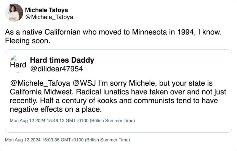 Michele Tafoya/X/Wayback Machine